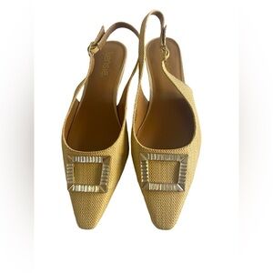 Kensie Yellow Pointy Toe Slingback Heels Size 8.5